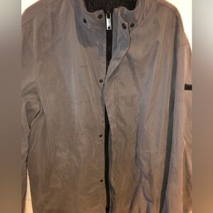 DKNY Grey Winter Coat quilted on inside Size L Men’s  Authentic